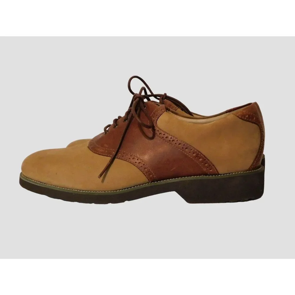 Rockport Mens Shoes 10M Leather Oxford Ties Brown Tan